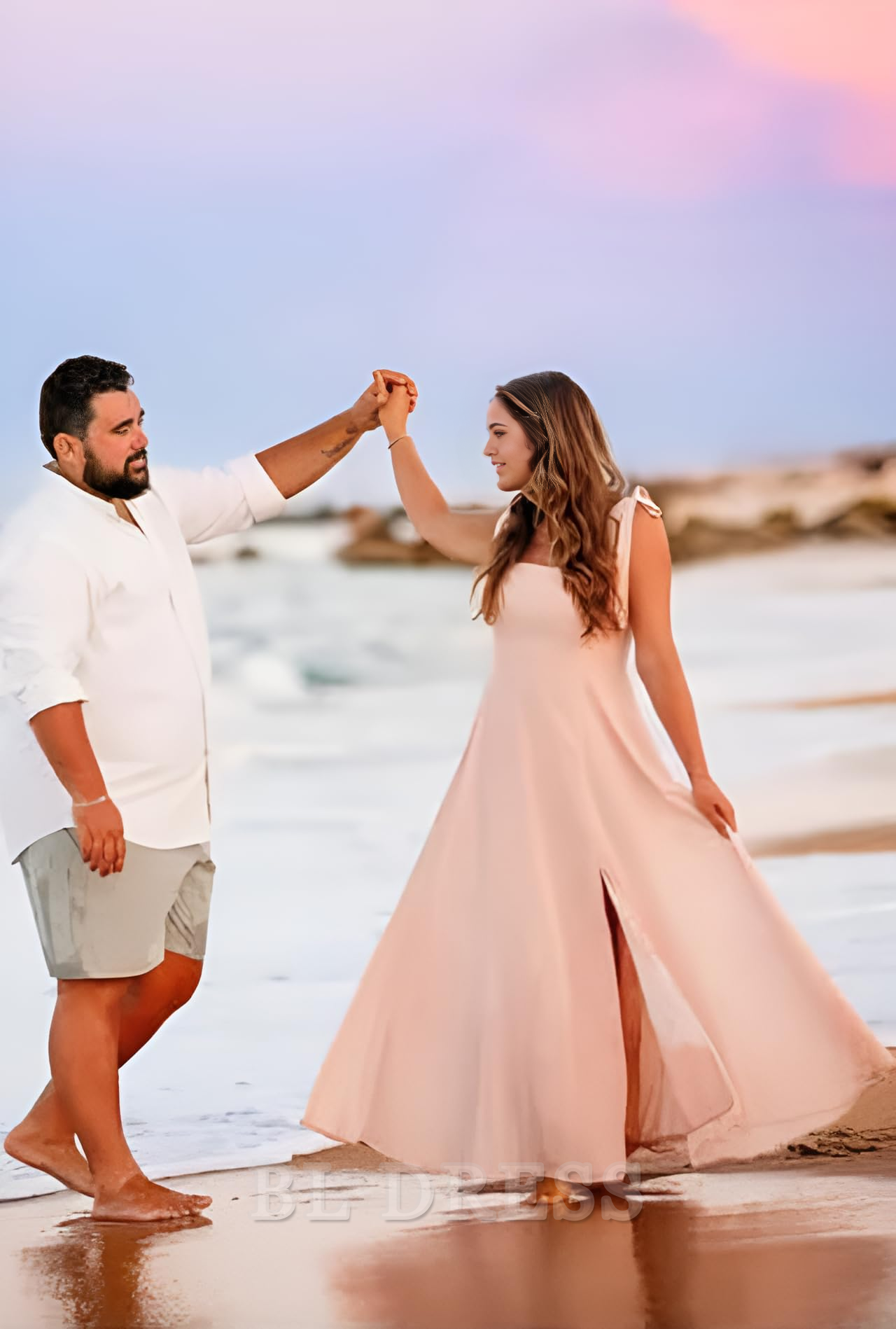 A Line Square Neck Chiffon formal dresses Bridesmaid Dresses evening gown Prom Dress with Slit