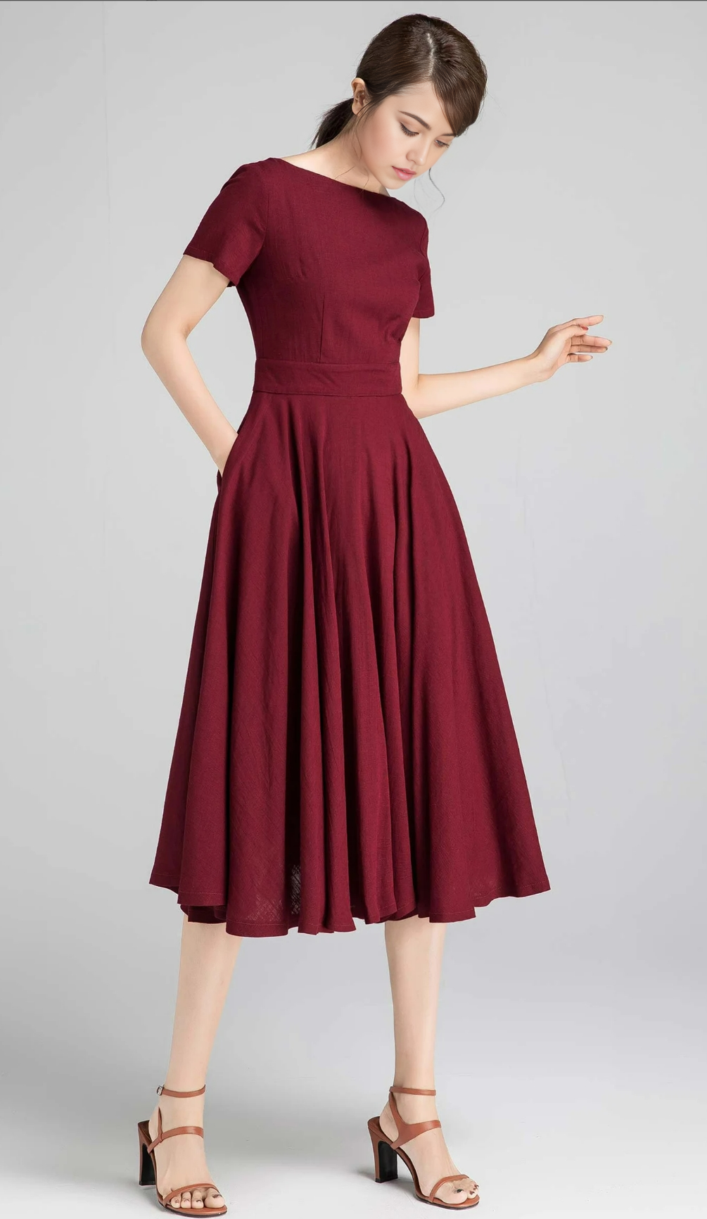 A-line Boat Neck Short Sleeve Bridesmaid Dress Formal Dresses for Wedding Guest Cocktail Dress Mother of the Bride Dresses