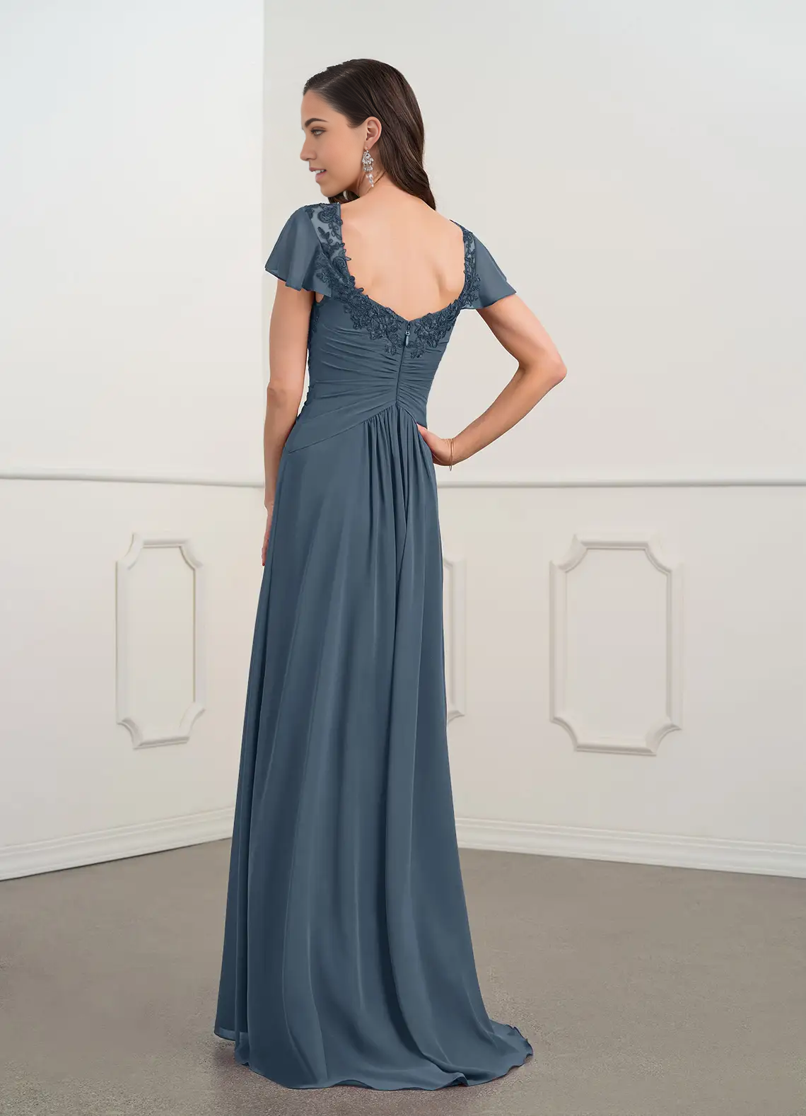 A-Line Appliques Lace Chiffon Dress formal dresses evening dress Mother of the Bride Dresses