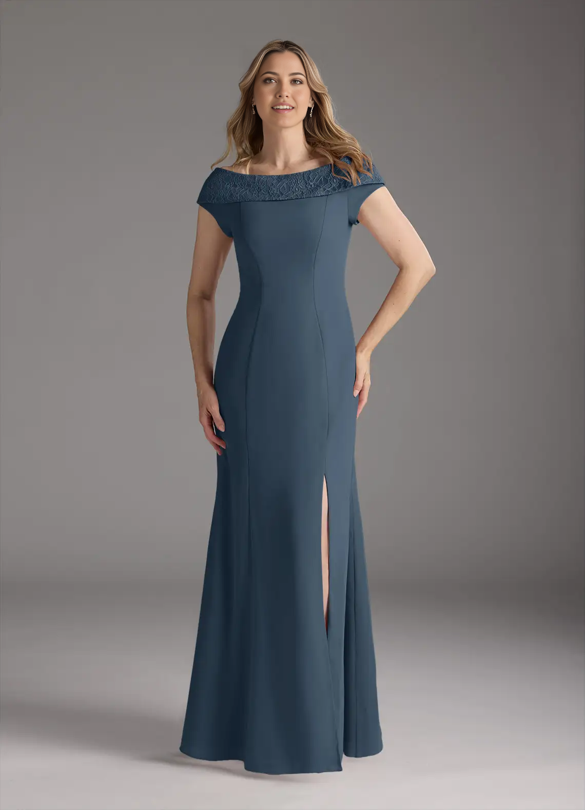 A-Line Boatneck Lace Chiffon formal dresses evening dress Mother of the Bride Dresses