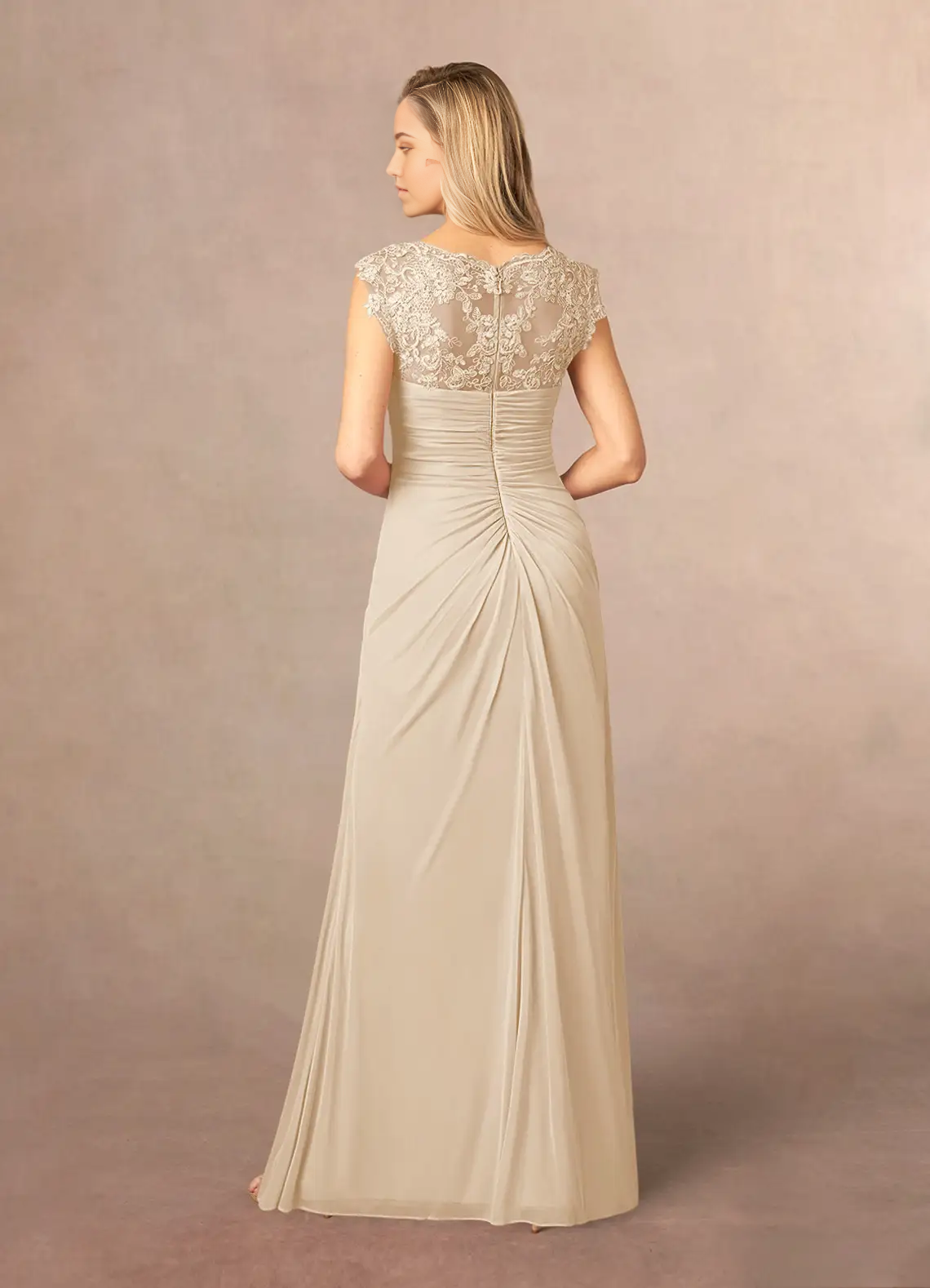 A-Line Appliques Lace Champagne formal dresses evening dress Mother of the Bride Dresses
