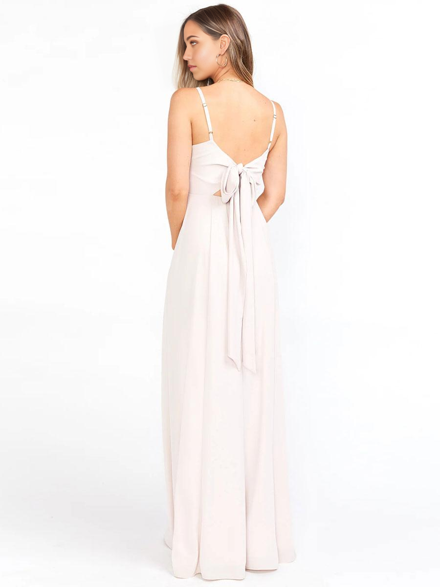 A-Line Floor-Length Lace-up formal dresses evening gown Party Dress Bridesmaid Dresses