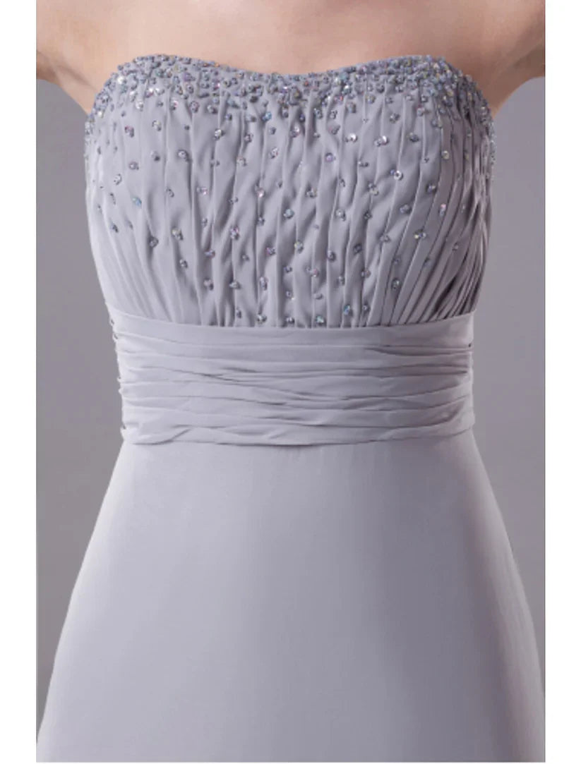 A-Line Mother of the Bride Dress Convertible Dress Strapless Floor Length Chiffon Sleeveless No with Beading Draping