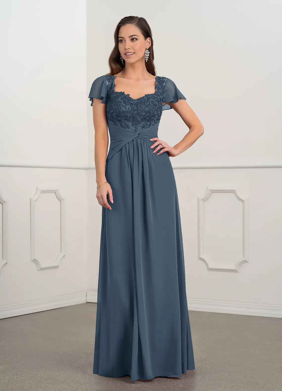 A-Line Appliques Lace Chiffon Dress formal dresses evening dress Mother of the Bride Dresses