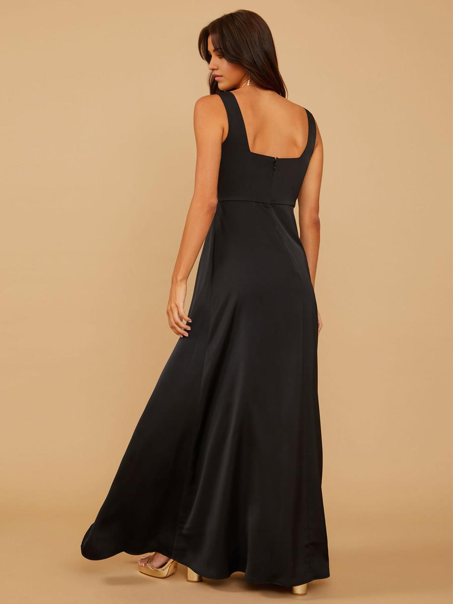 A-Line Floor-Length Zipper Satin Fabric Wedding Party Dress formal dresses evening gown Bridesmaid Dresses