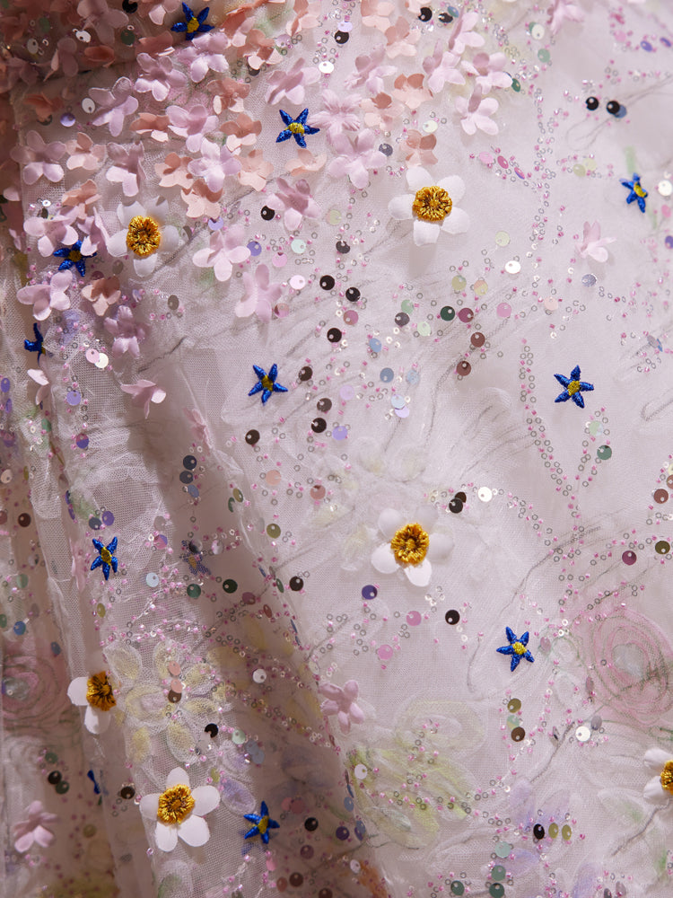 A-Line Cute Sweetheart Neck Flower Short Prom Dress, Flower Sequin Homecoming Dress