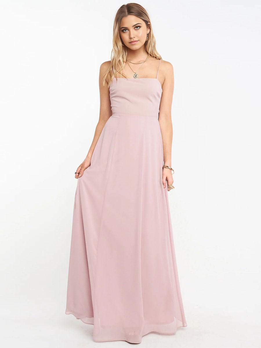 A-Line Floor-Length Lace-up formal dresses evening gown Party Dress Bridesmaid Dresses