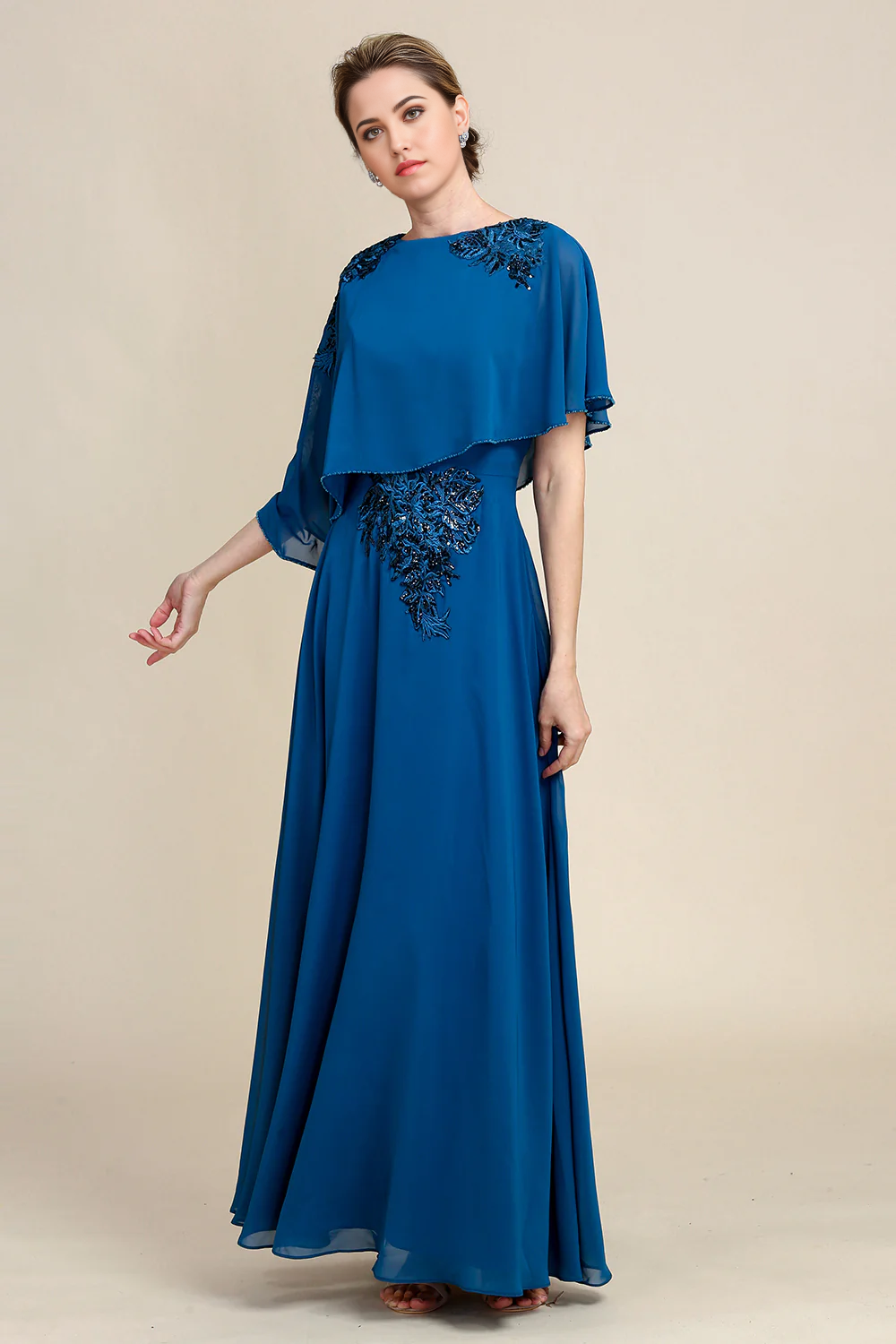 A-line Chiffon Mother of the Bride Dress with Lace