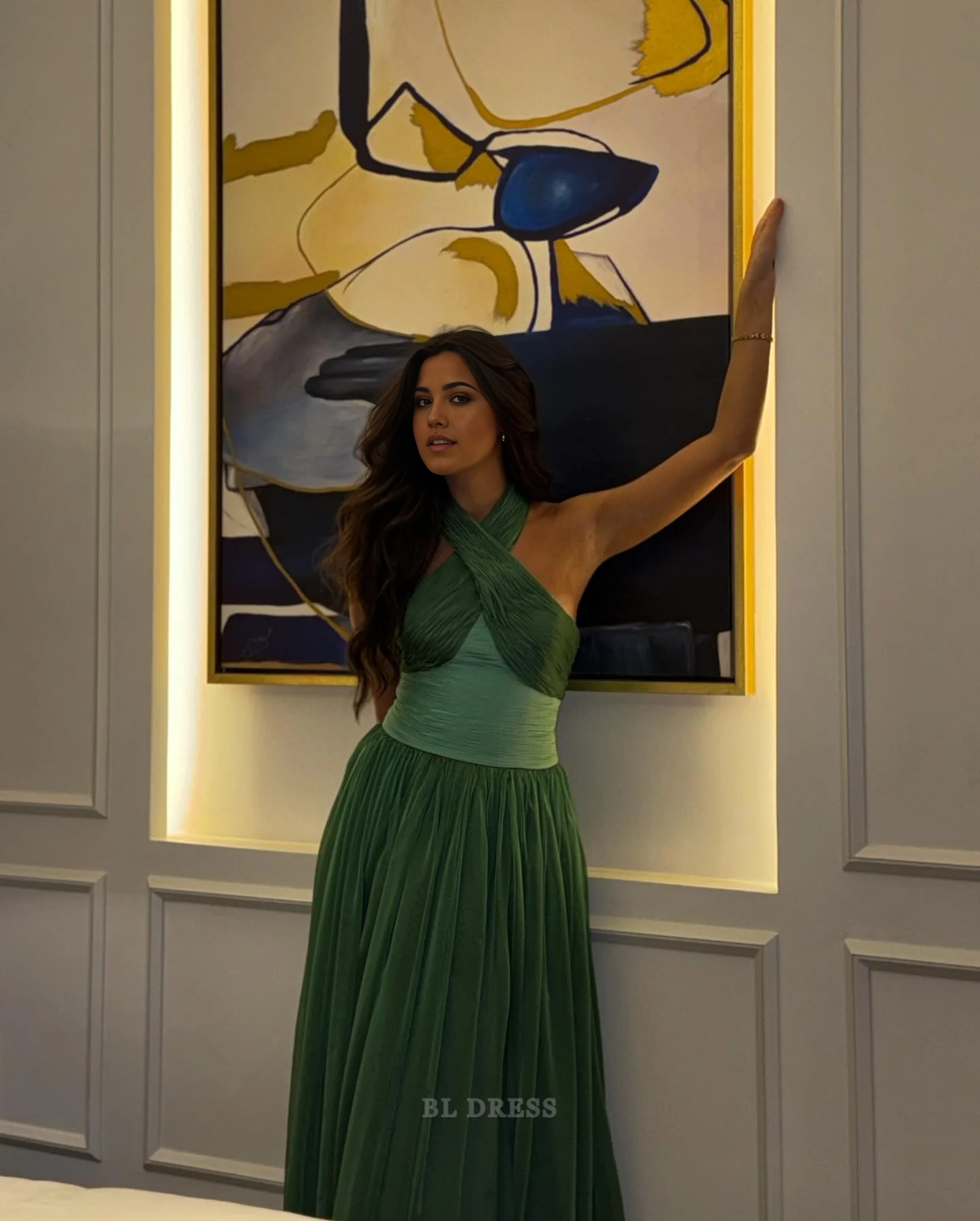 A Line Sleeveless Green formal dresses Bridesmaid Dresses evening gown Prom Dress