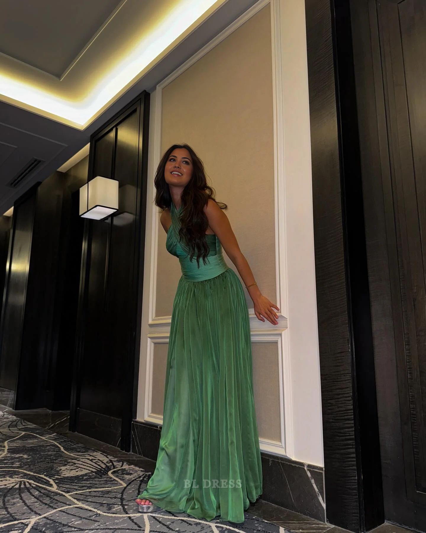 A Line Sleeveless Green formal dresses Bridesmaid Dresses evening gown Prom Dress