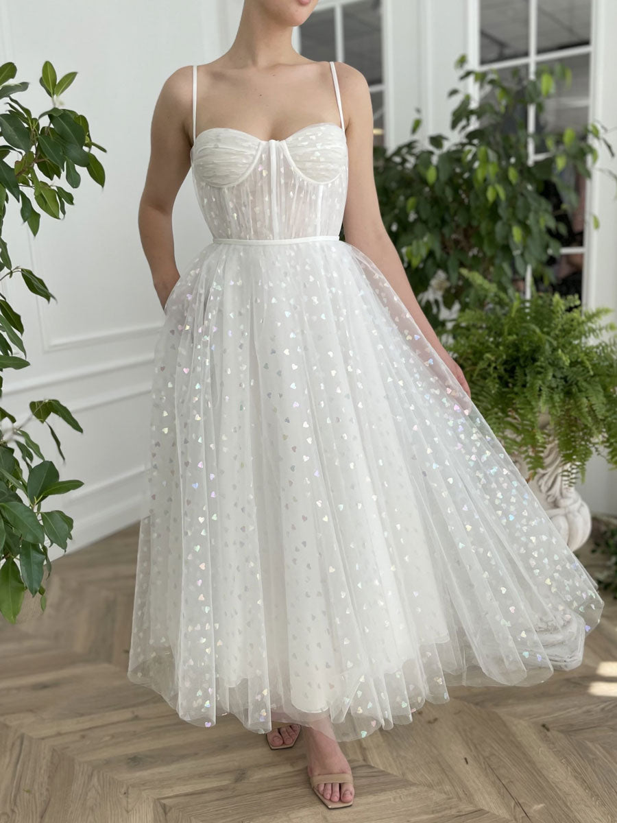 White tulle short prom dress. white cocktail dress