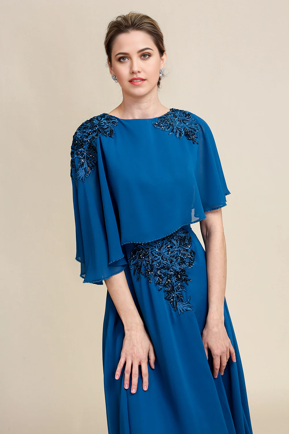 A-line Chiffon Mother of the Bride Dress with Lace