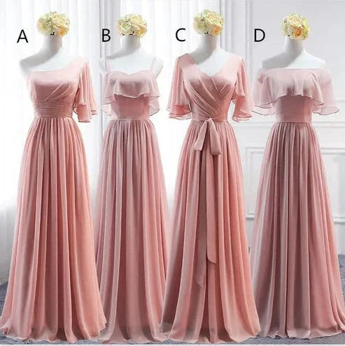 A-line Gorgeous Chiffon Floor Length Bridesmaid Dress