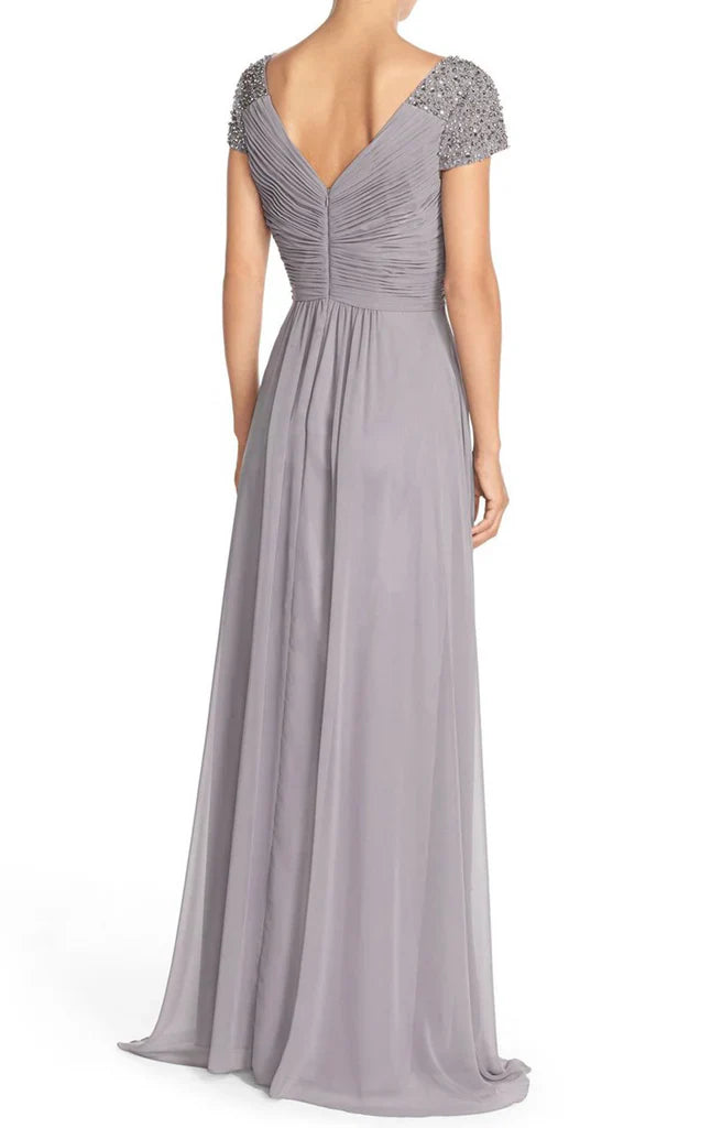 A-line Formal Wedding Guest Elegant Asymmetrical Chiffon Mother Of The Bride Dress
