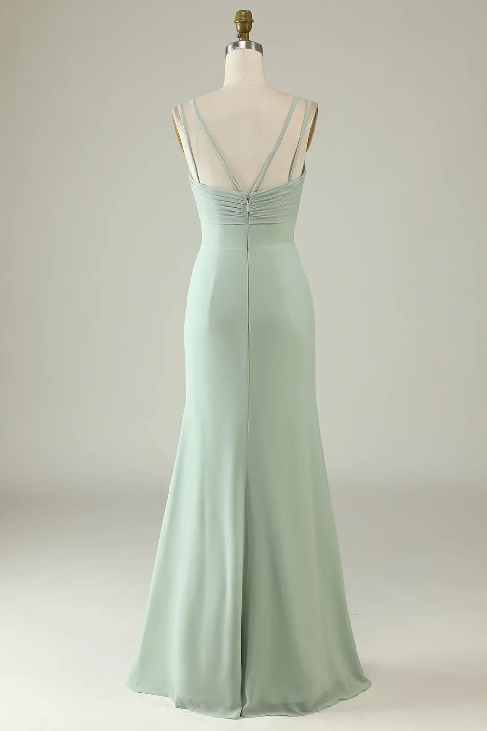 A-Line Mermaid Draped Bridesmaid Dress
