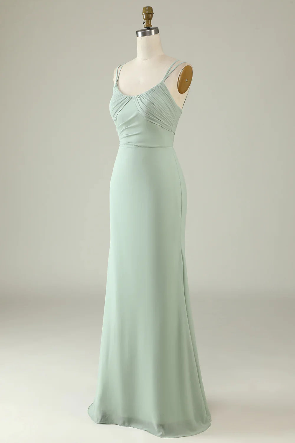 A-Line Mermaid Draped Bridesmaid Dress