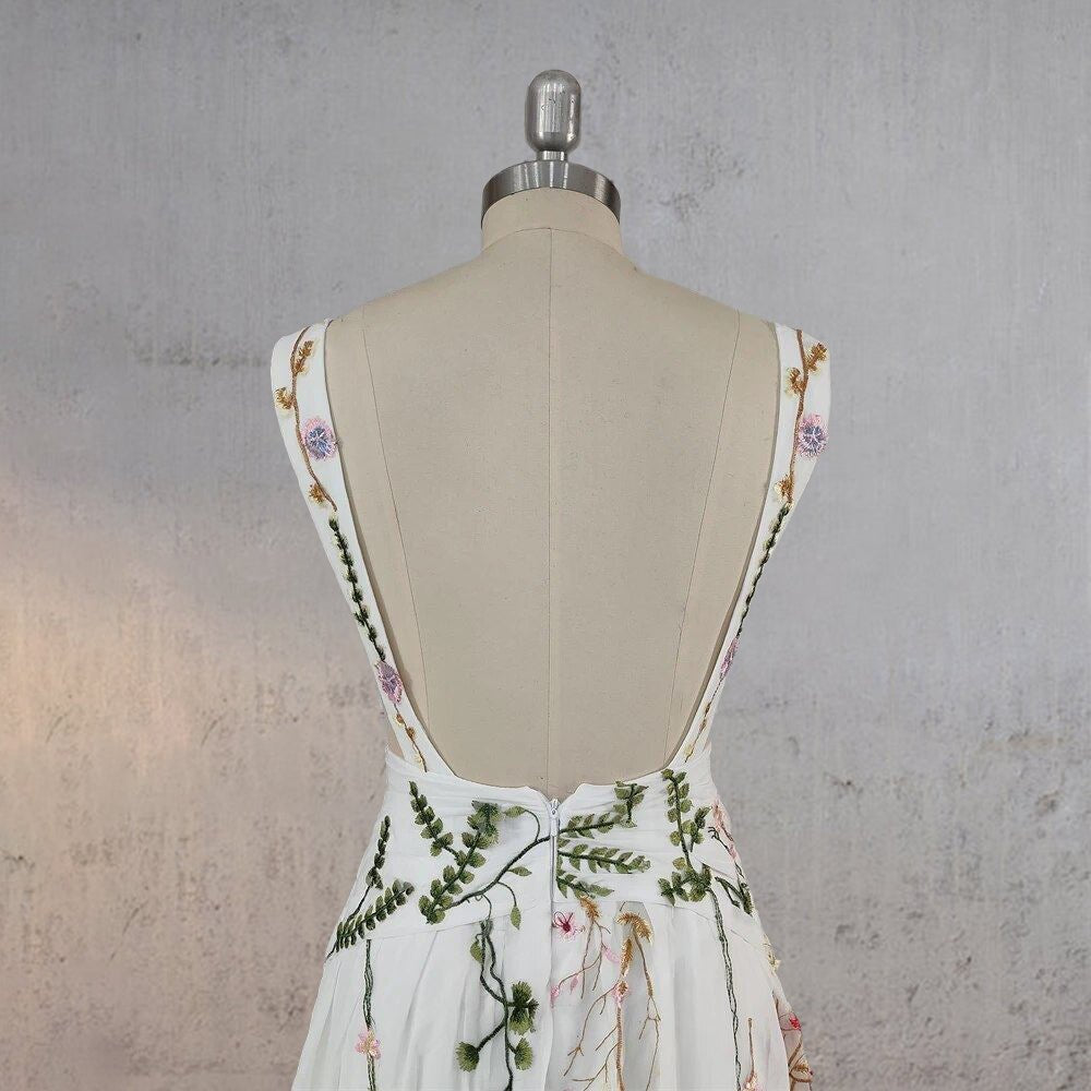 A-Line Flower Appliqued Majesty Wedding Dress