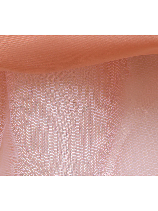 A-Line Knee Length Wedding / Party Dress - Tulle / Matte Satin / Poly&Cotton Blend Jewel Neck with Lace / Bow(S) / Beading