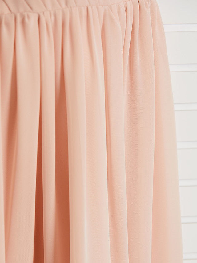 A-Line V Neck Maxi Chiffon Junior Flower Girl Dress With Sash Ribbon Ruching