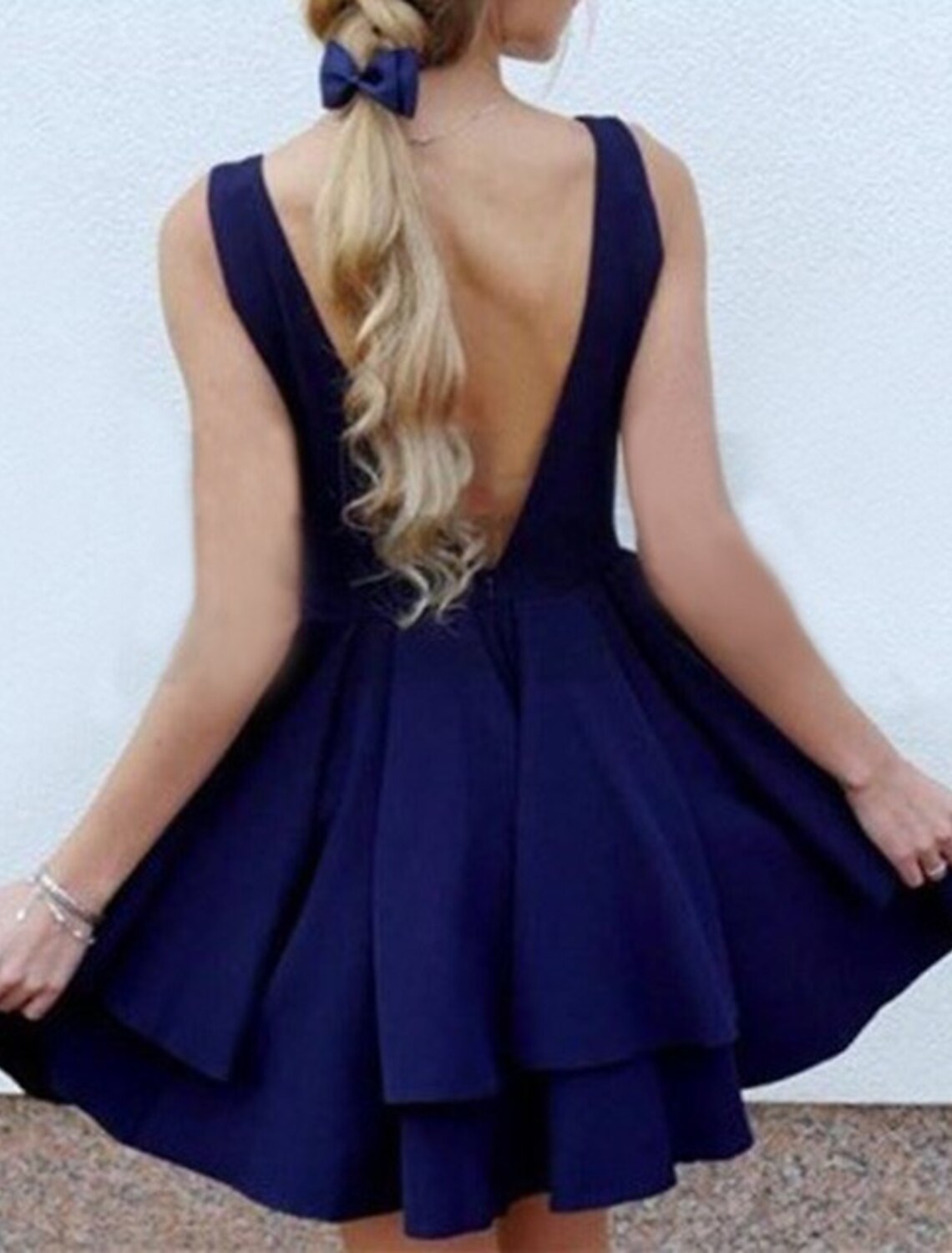 A-Line Homecoming Dresses Black Dress Dress Holiday Graduation Short / Mini Sleeveless V Neck Satin with Ruffles