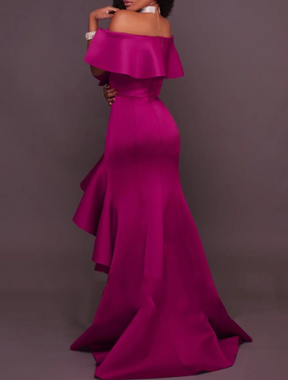 A-Line Evening Gown Minimalist Dress Wedding Guest Homecoming Asymmetrical Sleeveless Off Shoulder  Satin with Ruffles Slit