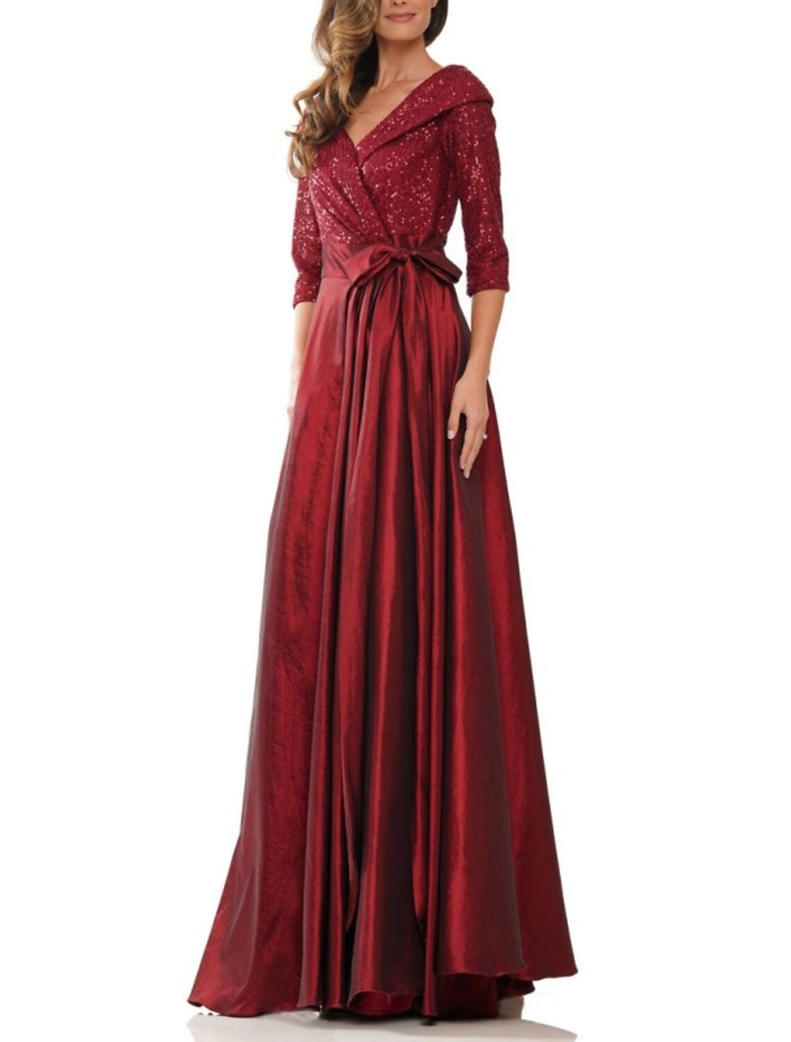 A-Line Evening Gown Elegant Dress Formal Black Dress Plus Size Floor Length Half Sleeve V Neck Satin with Bow(s) Pleats Sequin 2025