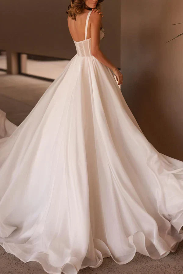 A line Sweetheart Hall casual wedding dress with beaded minimalist bride dress Sexy