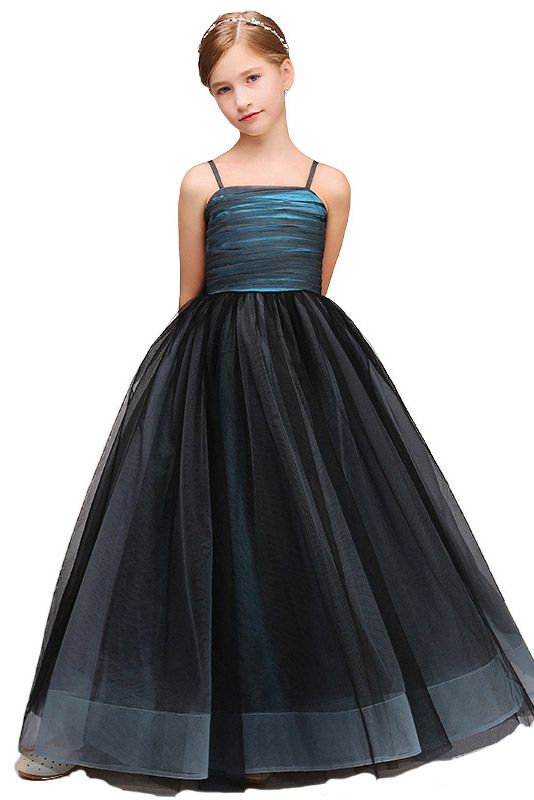 Latest Spaghetti Strap Flower Girl Dress in Tulle