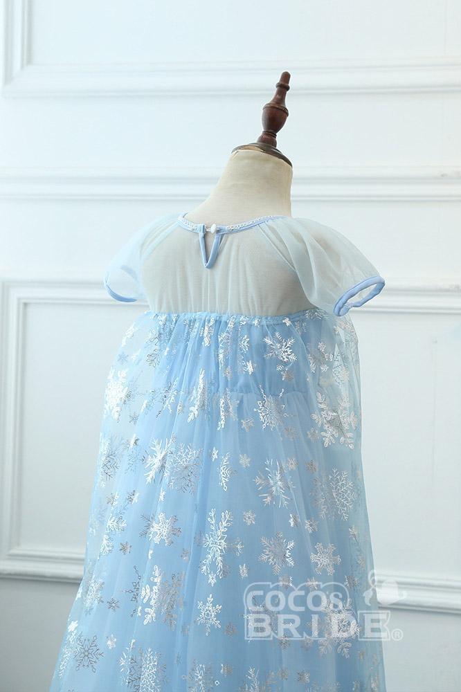 Light Blue A-line Flower Girl Dresses with Lace