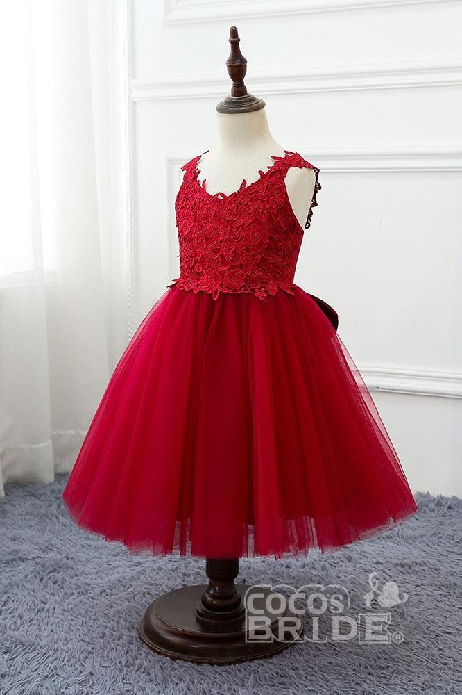 Stunning Red V-Neck Sleeveless Ball Gown Mini Dress