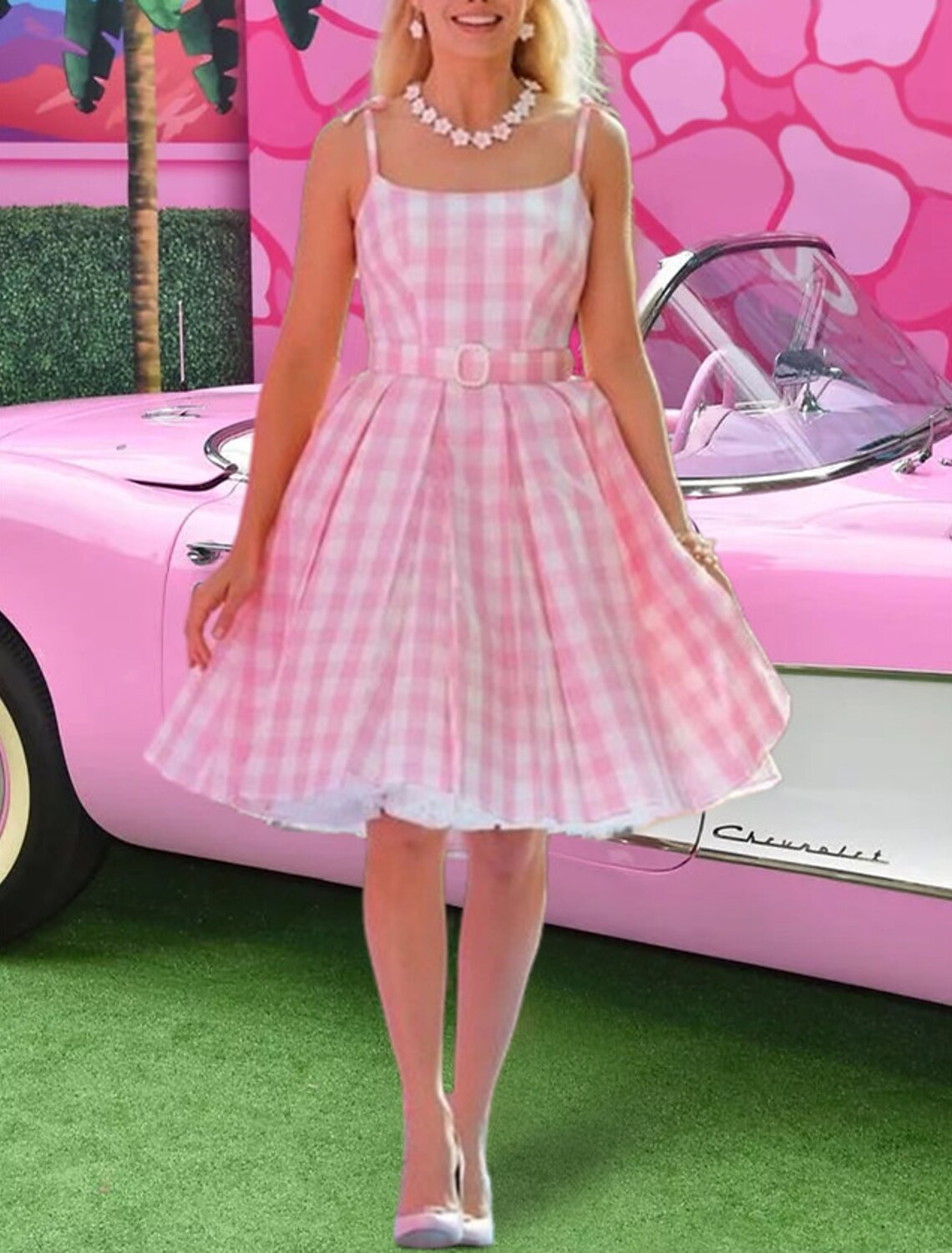 A-Line Cocktail Dresses 1950s Dress Wedding Guest Homecoming Knee Length Sleeveless Spaghetti Strap Belt / Sash Polyester with Pleats